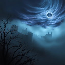 A hauntingly beautiful depiction of the 'Darkness of Castile', showcasing a shadowy landscape inspired by the historic region