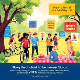 A visually appealing and informative illustration promoting healthy living and preventing risky behaviors among teenagers