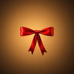 A realistic depiction of a smaller red ribbon styled like the classic detective conan ribbon, featuring a sleek bow and a refined texture, set against a subtle and sophisticated background
