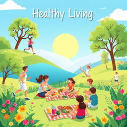 A bright and inspiring illustration focused on promoting healthy living