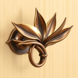 A stunning metal doorknob designed to resemble the Bird of Paradise flower