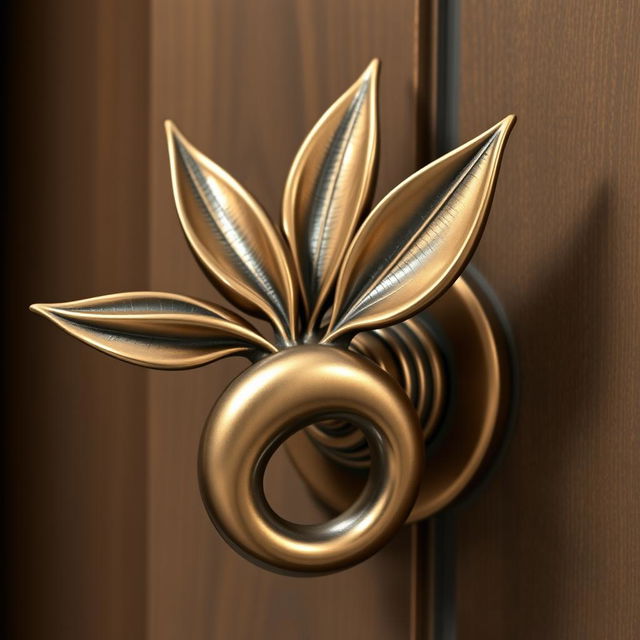 A stunning metal doorknob designed to resemble the Bird of Paradise flower