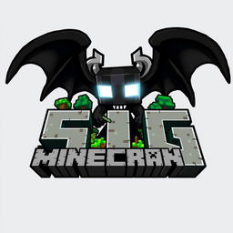 A striking and unique Minecraft-style logo featuring Herobrine, the legendary character with glowing white eyes