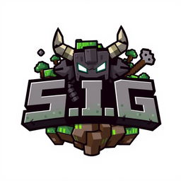 A bold and impressive Minecraft-style logo featuring Herobrine, the iconic character with glowing white eyes