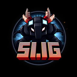 A highly dynamic and impressive Minecraft-inspired logo featuring Herobrine, with the text 'S