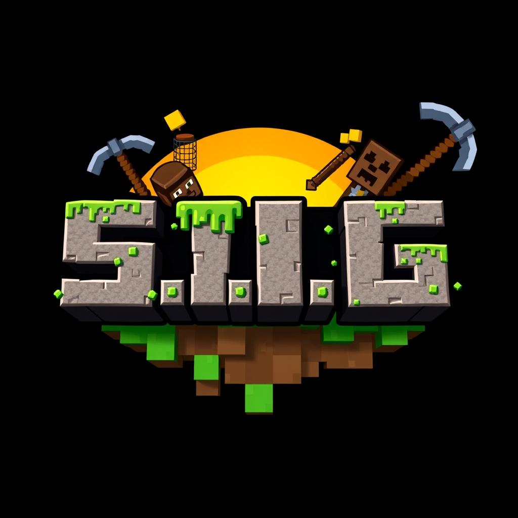 An awesome Minecraft-themed logo featuring the text 'S