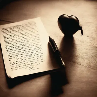 In the dimly lit room, she wrote him a heartfelt love letter with her biro.