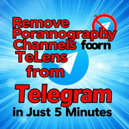 A vibrant and engaging thumbnail design that prominently features the Telegram logo in the center