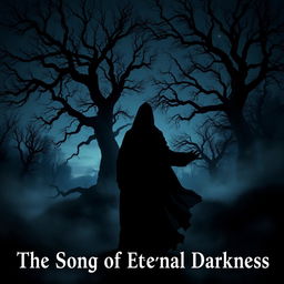 A dark and mystical scene representing the theme of 'The Song of Eternal Darkness'