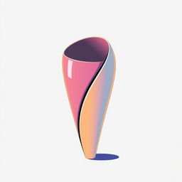 A stylized illustration of a conical body shape, showcasing smooth curves and elegant lines, highlighting the tapering design that resembles a cone