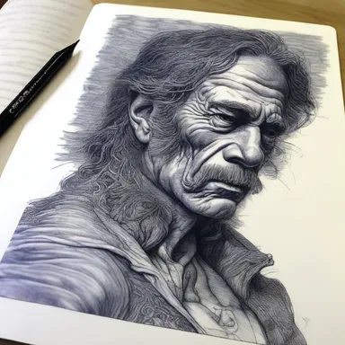 The artist used a biro to create incredibly detailed and intricate drawings.