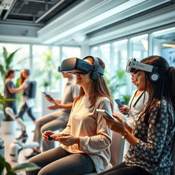 A futuristic rehabilitation center showcasing advanced occupational therapy services utilizing cutting-edge technology