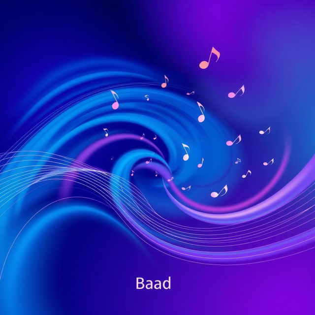 An abstract musical artwork inspired by the song 'Baad' by Mctes, featuring swirling colors that evoke movement and rhythm