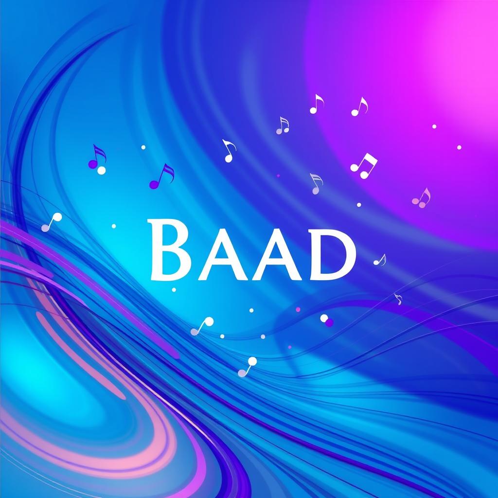 An abstract musical artwork inspired by the song 'Baad' by Mctes, featuring swirling colors that evoke movement and rhythm