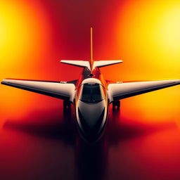 A stunning scene featuring a black plane in the center, designed to contrast against a backdrop of bright, luminous colors