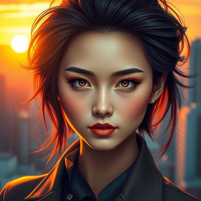 A transformed version of a person's portrait, featuring a unique artistic style