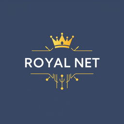 A logo design for a computer service shop named 'ROYAL NET'