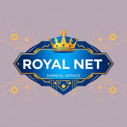 A logo design for a computer service shop named 'ROYAL NET'