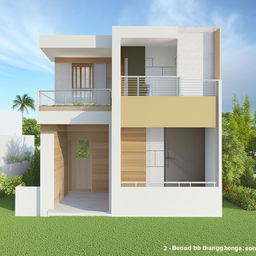 A detailed 2 Bedroom Hall Kitchen house plan of dimensions 28 feet by 50 feet. Inclusive of a designated car parking area.