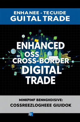 A comprehensive guidebook cover design focused on enhanced cross-border digital trade