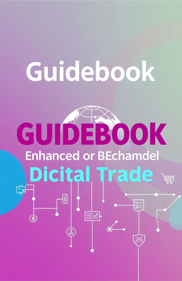 A visually striking guidebook cover featuring the theme of enhanced cross-border digital trade
