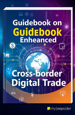 A visually striking guidebook cover featuring the theme of enhanced cross-border digital trade