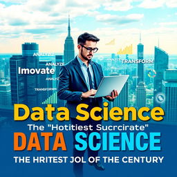 A vibrant and eye-catching poster showcasing the theme 'Data Science: The Hottest Job of the 21st Century'
