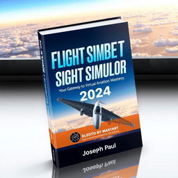 A dynamic and modern book cover design for 'MICROSOFT FLIGHT SIMULATOR 2024: Guidebook: Your Gateway to Virtual Aviation Mastery' by Joseph Paul