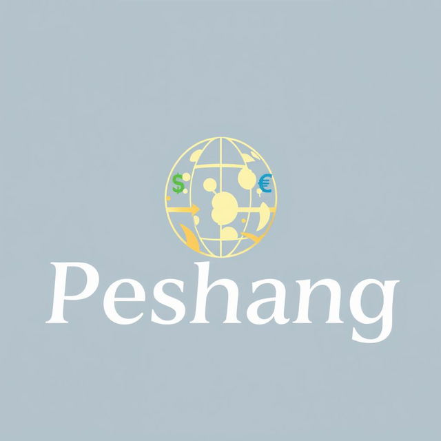 A modern and sleek logo design for a currency exchange company named 'Peshang'