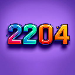 An artistic interpretation of the number 22,004, crafted in a vibrant and modern typographic style