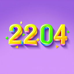 An artistic interpretation of the number 22,004, crafted in a vibrant and modern typographic style