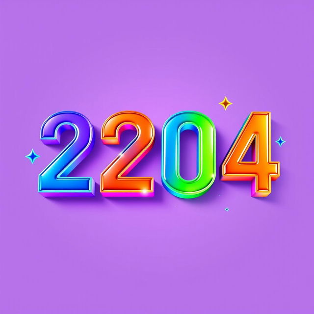 An artistic interpretation of the number 22,004, crafted in a vibrant and modern typographic style