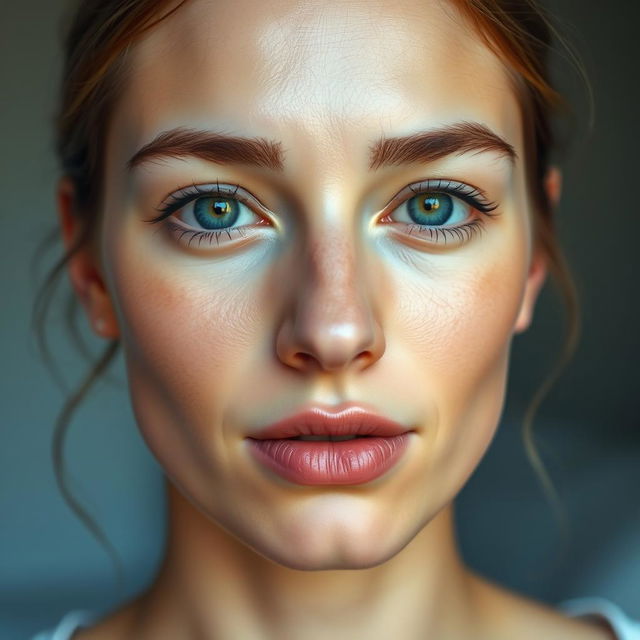 A clean photo of a person's face, showcasing clear features and excellent detail, resembling a high-quality DSLR photograph