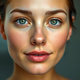 A clean photo of a person's face, showcasing clear features and excellent detail, resembling a high-quality DSLR photograph