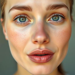 A clean photo of a person's face, showcasing clear features and excellent detail, resembling a high-quality DSLR photograph