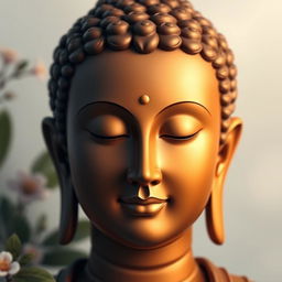 A human face with serene and calming features that embodies the essence of Buddha