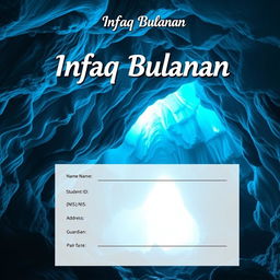 Design a monthly donation booklet for Pondok Pesantren Nurul Ihsan Jugo, featuring a section for name, student ID (NIS), address, and guardian's name