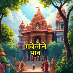 A beautiful illustration of श्री कैलाश धाम किशनगढ़ जालोर temple, showcasing intricate architectural details