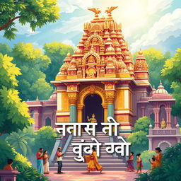 A beautiful illustration of श्री कैलाश धाम किशनगढ़ जालोर temple, showcasing intricate architectural details