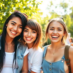 A vibrant and lively photograph capturing two young women enjoying their time together
