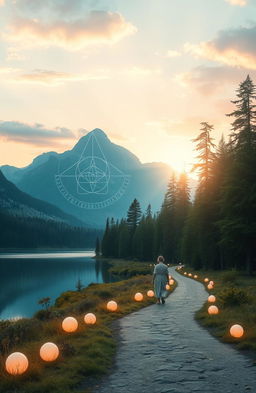 A serene and ethereal landscape symbolizing self-discovery and spiritual awakening