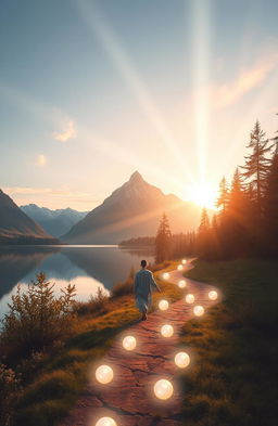 A serene and ethereal landscape symbolizing self-discovery and spiritual awakening