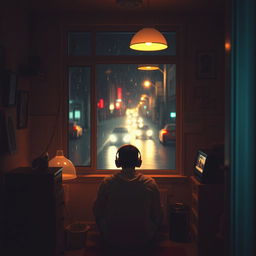 A cozy, dimly lit room featuring soft lighting and vintage decor