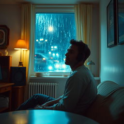 A cozy, dimly lit room featuring soft lighting and vintage decor