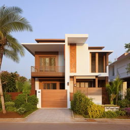 Generate a north-facing house featuring two bedrooms, a guest room, a kitchen, a washroom, a bathroom, a dedicated pooja room, a hall, and a staircase.