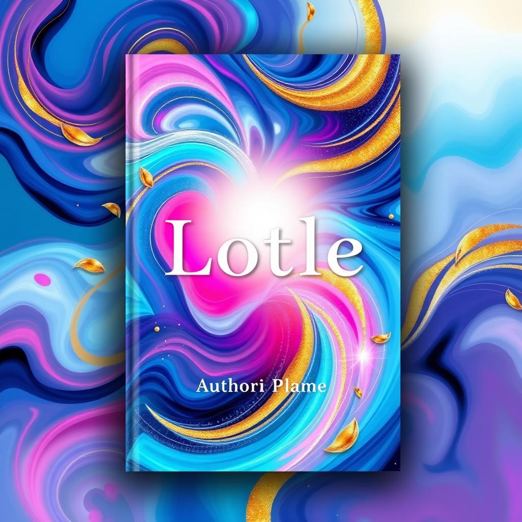 A visually striking book cover design, featuring an abstract and colorful background with swirling patterns