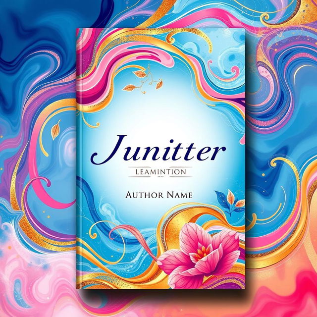 A visually striking book cover design, featuring an abstract and colorful background with swirling patterns