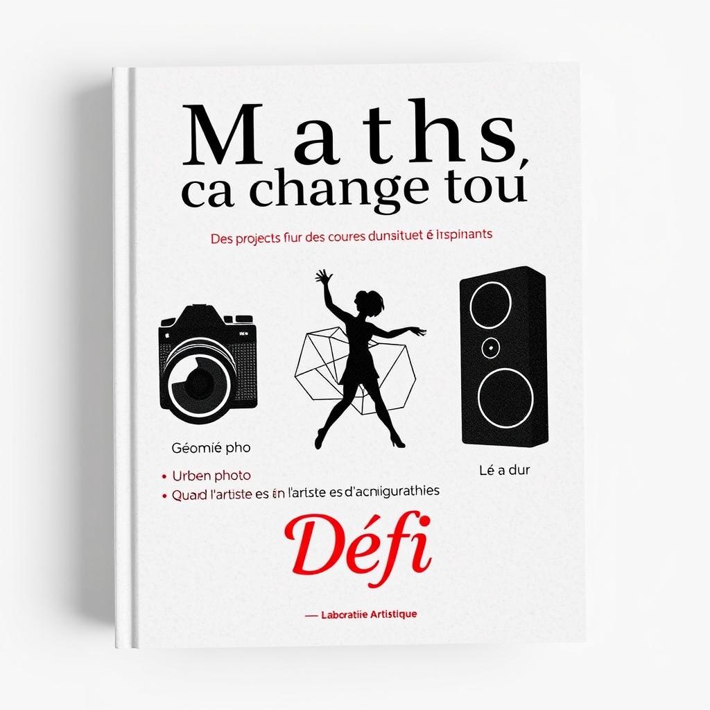 A book cover design for 'Maths, ça change tout' with the subtitle 'Des projets pour des cours ludiques et inspirants'