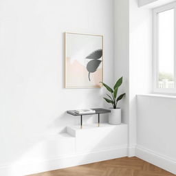 A well-designed corner featuring two intersecting walls with no background or windows, focusing solely on the walls