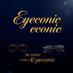A classy poster design for a luxury eyewear brand called "Eyeconic"